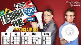 Celebrity How to Play "I'M GONNA BE (500 MILES)" by The Proclaimers (Capo 2) | Beginner Guitar Play-Along Wealth