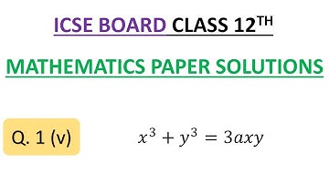 Solution to Q1(v) of Mathematics Paper of ISC Class 12th Board Exam 2020 held on 11 Mar 2020