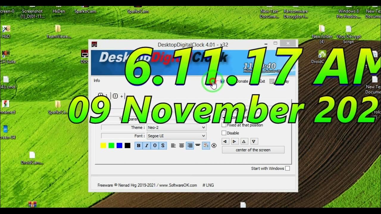 Desktop Digital Clock Windows 7/8/10 YouTube