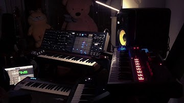 Jam with synthesizers Arturia matrixbrute, korg krome and novation mininova