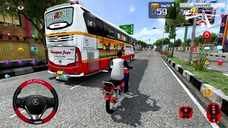 Bus Harapan Jaya Hampir Serempetan dengan Motor di Sukoharjo! | Bus Simulator Indonesia BUSSID screenshot 3
