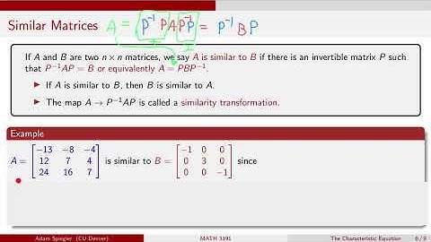MATH 3191: Definition of Similar Matrices with Example
