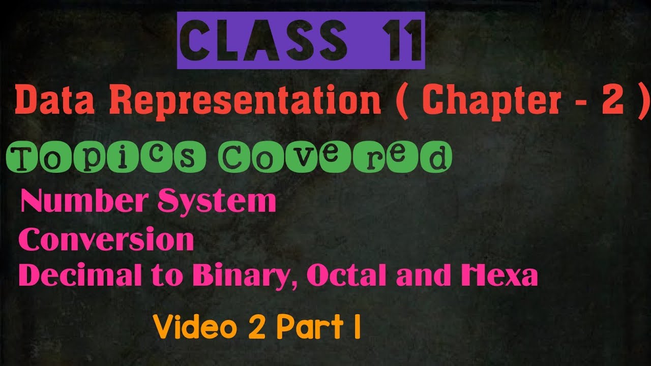 Class 11 Chap-2 Data Representation Video 2 Part 1 - YouTube