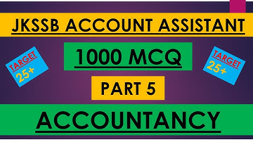 Part 5 || PDF DISCUSSION || JKSSB ACCOUNT ASSISTANT || ACCOUNTANCY || 1000 MCQ