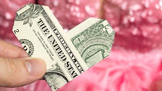 EASY Dollar Origami Heart – Money Gift Idea for Mother's Day ❤️ DIY Tutorial