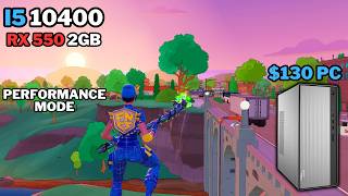 Fortnite On A $130 Lenovo IdeaCentre PC | i5 10400 + RX 550 2GB | 1080p Performance Mode Benchmark