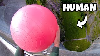 CATCHING EXERCISE BALLS from 165m Dam!