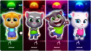 Talking Tom Hero 🆚 Angela 🆚 Talking Angela 🆚 Talking Ben | Edm Rush | Dancing Road #edmrush