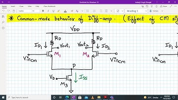 Analog VLSI Design Lecture 27 Part 2b: Common mode behavior of basic Differential pair