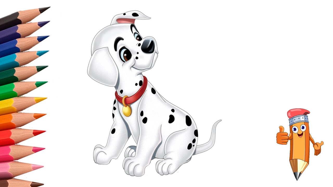 How to draw a Dalmatian, drawing a puppy YouTube