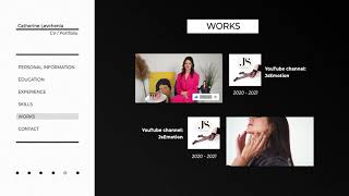 Clean and minimal animated portfolio CV \ Promo for video editors. | After Effects