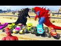 GTA V - FNAF and POPPY PLAYTIME CHAPTER 3 in the Epic New Stunt Race For MCQUEEN CARS by Trevor #000