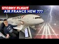 Stormy flight  air france b777 new business class to new york