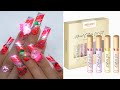 DIY Pink XMAS Candy Cane Curve Hello Kitty Nails! ft. MODELONES new Cuticle Oils!!