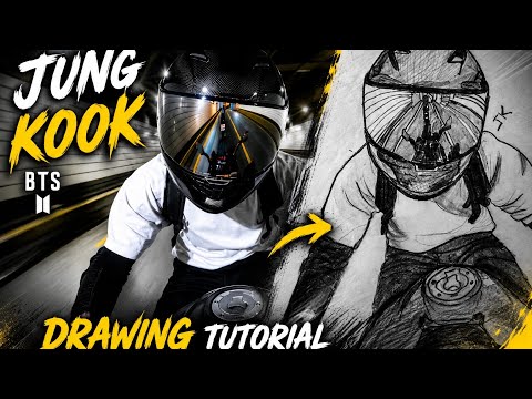 Let's draw BTS Jungkook 😍BTS hooligan trend ✨