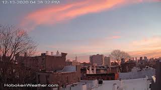 Sunset over Hoboken, New York City and Jersey City, Dec 13, 2020