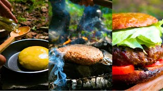 Best burger recipe ever | cooking smoked burgers on stone