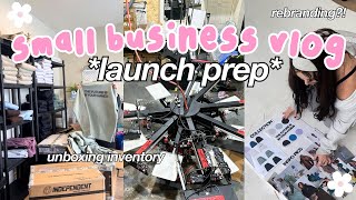 SMALL BUSINESS VLOG *launch prep!* | sorting inventory, rebranding strategy, packing orders