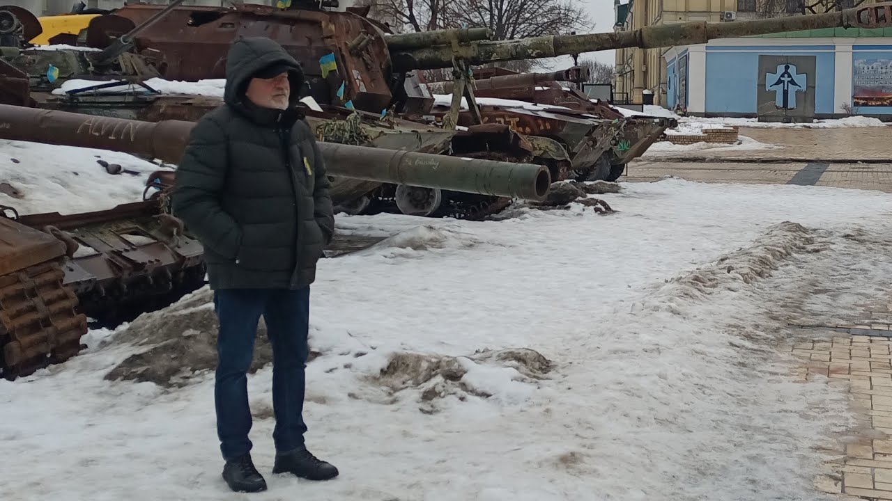 Kyiv during the eve of 4 year anniversary of Russian full scale invasion.