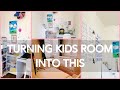 SMALL KIDS BEDROOM IDEAS | MAKING STUDY SPACE AND AN ART CART | DIY STUDY AREA | Vlog258