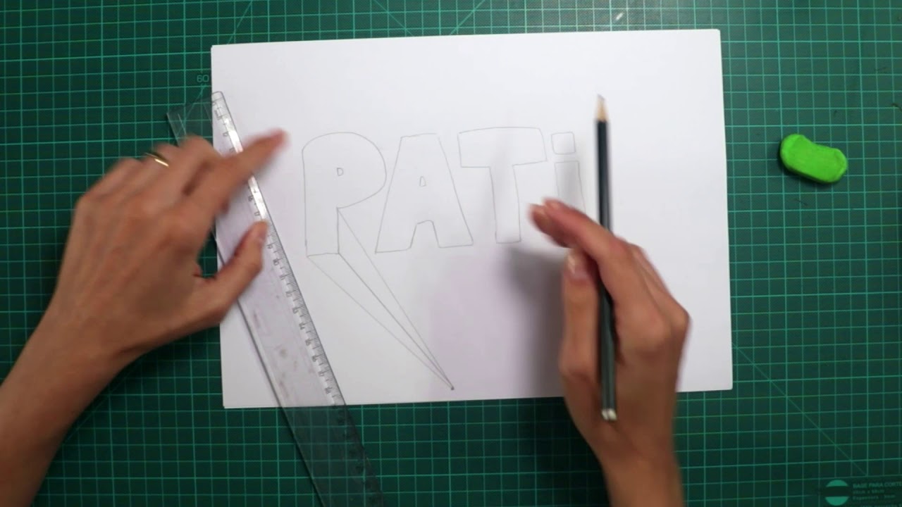 Creating one point perspective letters #1 - YouTube