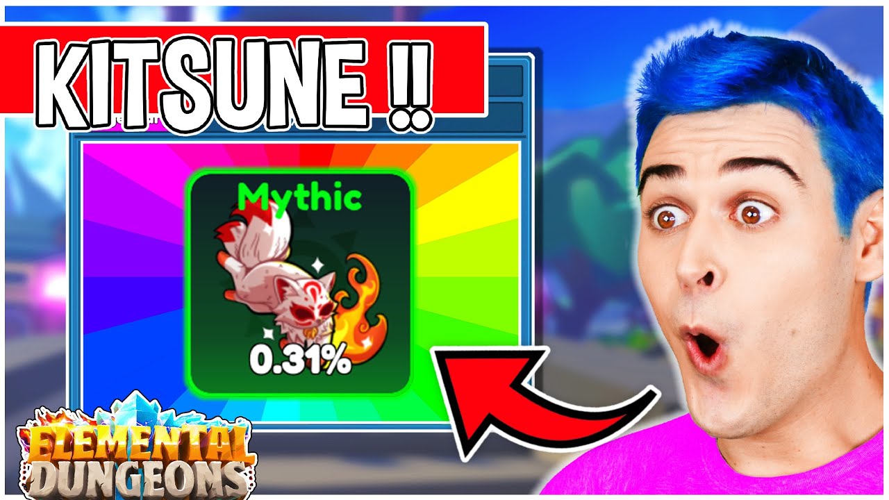 I Spent ALL MY ROBUX To Get *KITSUNE* In Roblox Elemental Dungeons!! Kitsune Showcase (NEW MYTHIC)