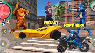 Rope Hero Ninja Bike Vs Mutant Supercar Race in Rope Hero Vice Town Gta V | Rope Hero Race