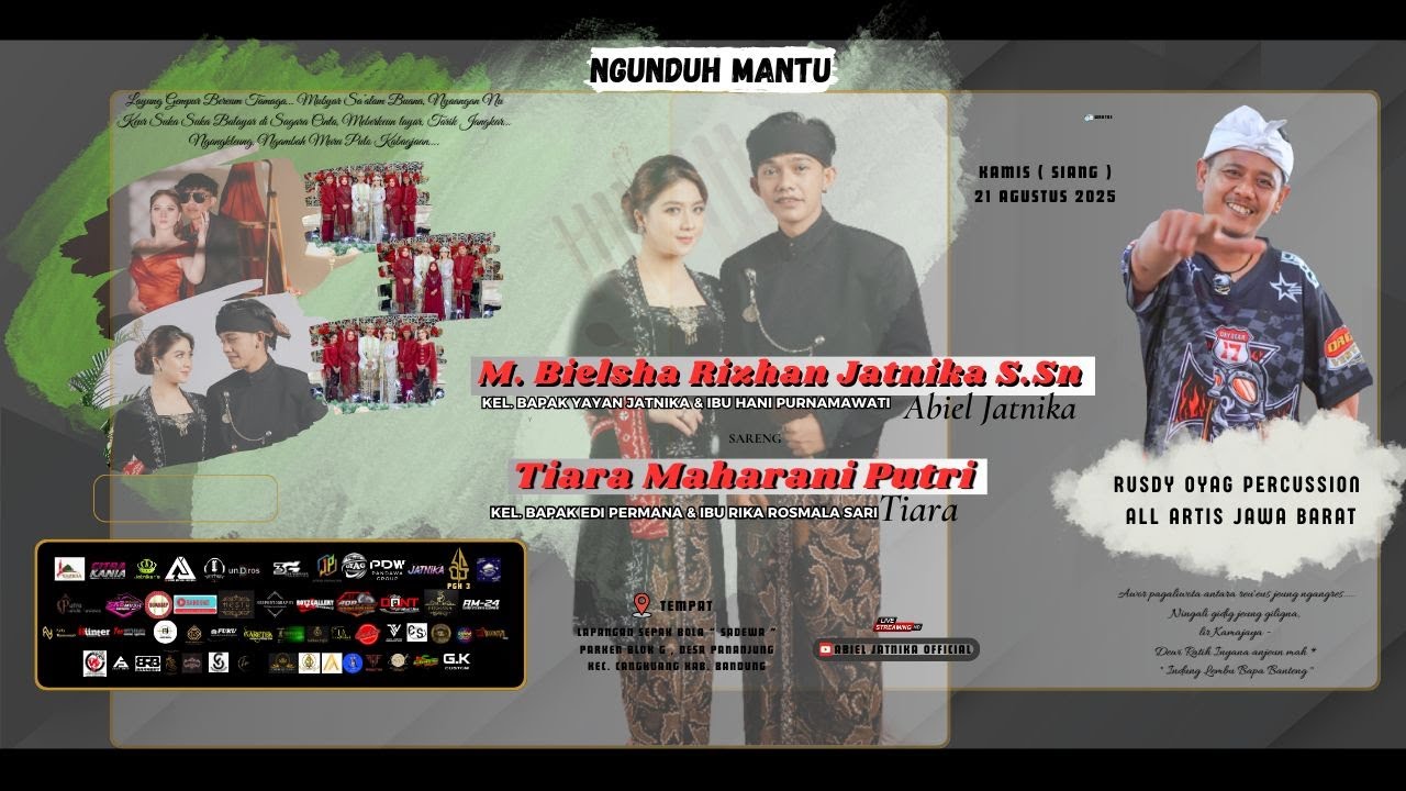 🔴LIVE NGUNDUH MANTU | RUSDY OYAG - ABIEL JATNIKA & TIARA MAHARANI || LAP. SEPAKBOLA SADEWA BANDUNG