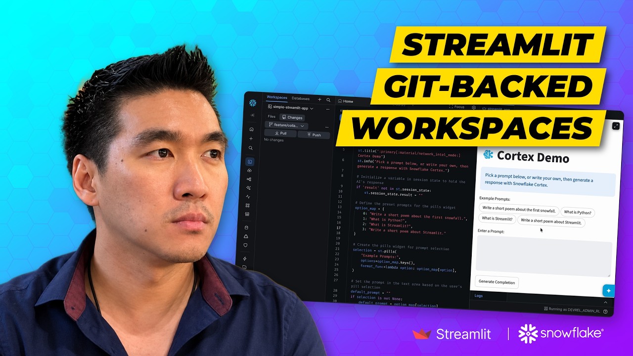 Build a Streamlit App Together with Git-Backed Workspaces in Snowflake