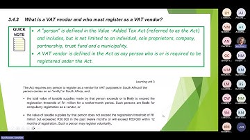 FAC1503   Online class regarding LU 3 VAT & Bank reconciliation on 31 March 2025 at 19h00