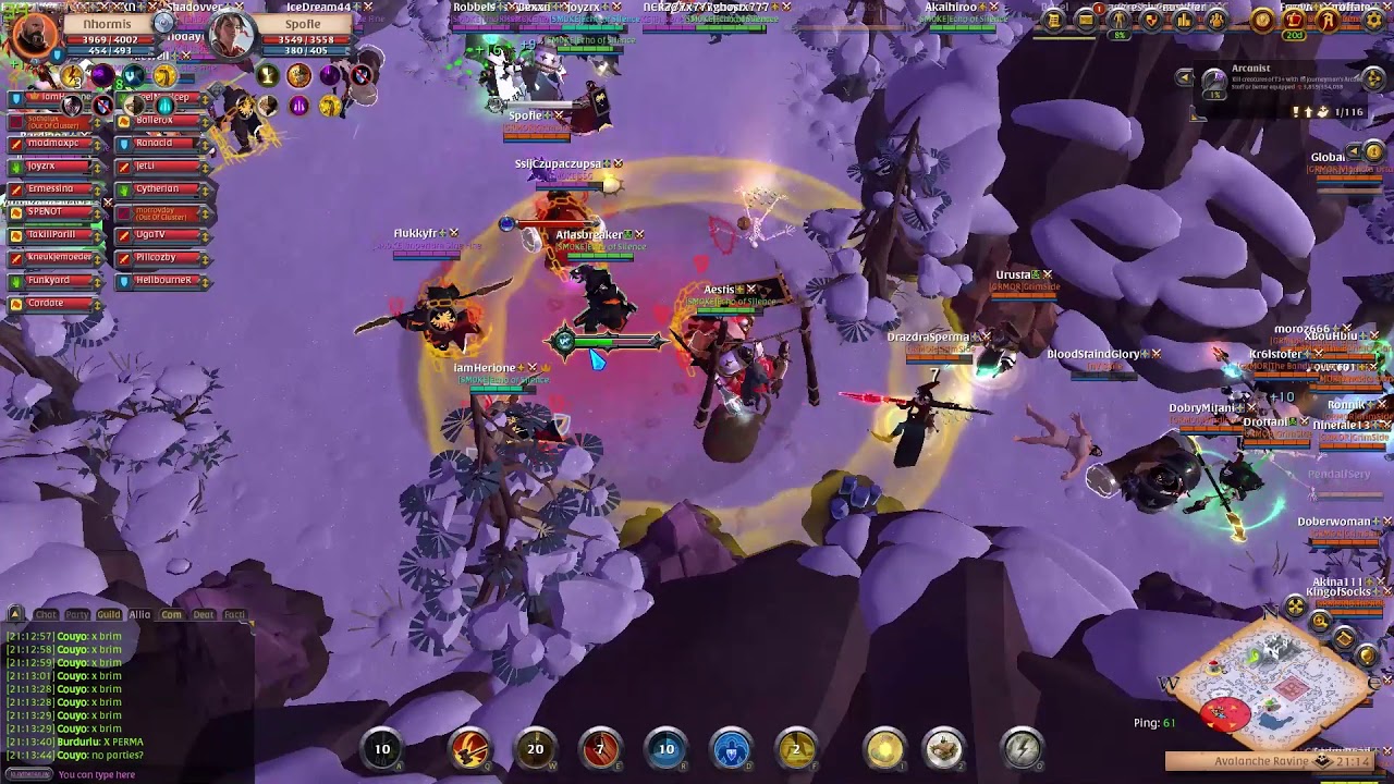 GRMOR, NV, SLOTH and GOTY vs SMOKE (3.17.2021) - Open World ZvZ Albion Online