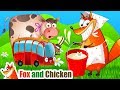 Old MacDonald Had a Farm + Wheels on the Bus Nursery Rhymes & Kids Songs | Fox and Chicken Cartoons