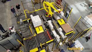 Hamrick Packaging Systems - Centralized Palletizing for 2.5G Cases (Timelapse)