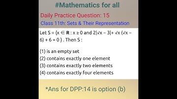 #JEE2020 #JEEMains  JEE Main Math 2018 | Let S={x∈R: x≥0 and 2∣√x-3∣+ √x(√x-6)+6=0} then S