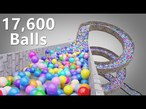 17,600 Color Balls Marble Run screening animation