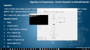 12. Algoritma ve Programlama Dersleri - Kontrol Deyimleri -  Ardışık Sayıların Toplamı - FlowChart