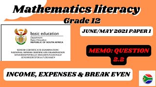 Grade 12 Mathematics Literacy Paper 1 exam guide (May/June 2021) | Question 2.2