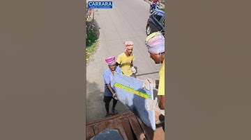 black stone unloading #carraramarbles #viral