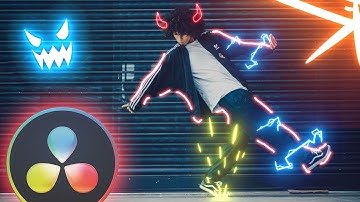 NEON scribble ANIMATION in Davinci Resolve - FREE  No Plugins