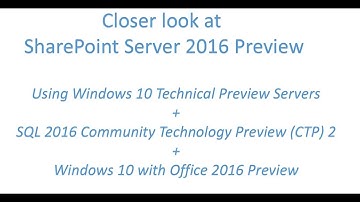 SharePoint Server 2016 Preview - Part1