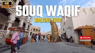 Souq Waqif - Doha - Qatar - Walking Tour - 4K