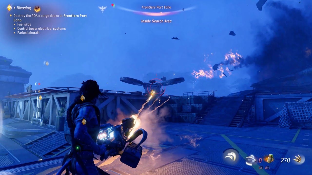 Avatar From the Ashes - Destroy the RDA's cargo docks at Frontiers Port Echo | A Blessing Quest