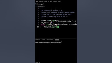 Python program to generate Fibonacci series #python #coding #fibonacci #shorts #viral #trending