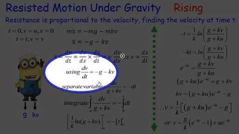 Mechanics: Resisted motion under gravity, Rising.