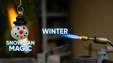 Crafting a Snowman Head from Molten Glass – Calm Cinematic Glassblowing