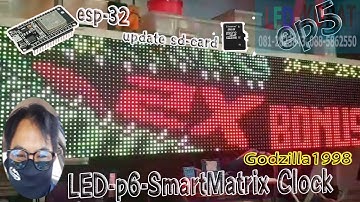 SmartMatrix 128x32 px led P6 RGB esp32 read files gif form sd-card ep5