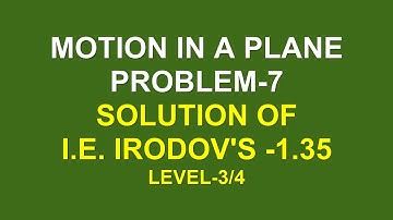 +1 PHYSICS/1.35 I.E.IRODOV SOLUTION/MOTION ALONG A CURVED PATH/MOTION IN A PLANE/PROBLEM-7/LEVEL-3/4
