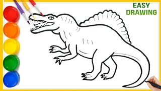 How to draw dinosaur easy | Dinosaur drawing for kids | Animal drawing step by step #kidsdrawing