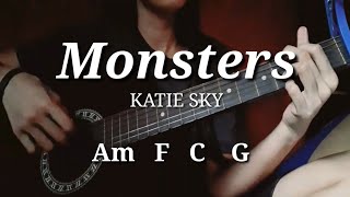 Monters - Katie Sky ( guitar tutorial strumming )