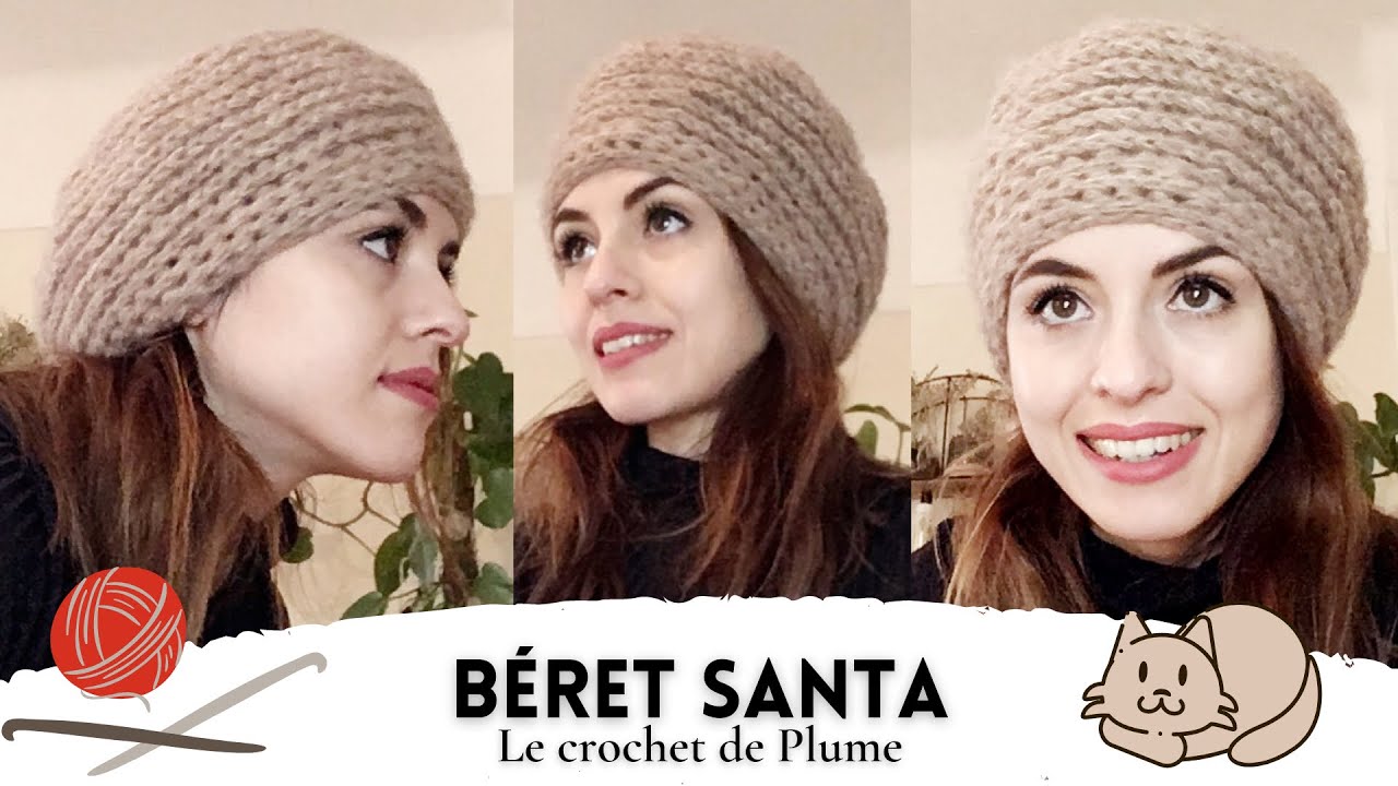 How to crochet a beret hat for women - tutorial in english model  explanations - YouTube